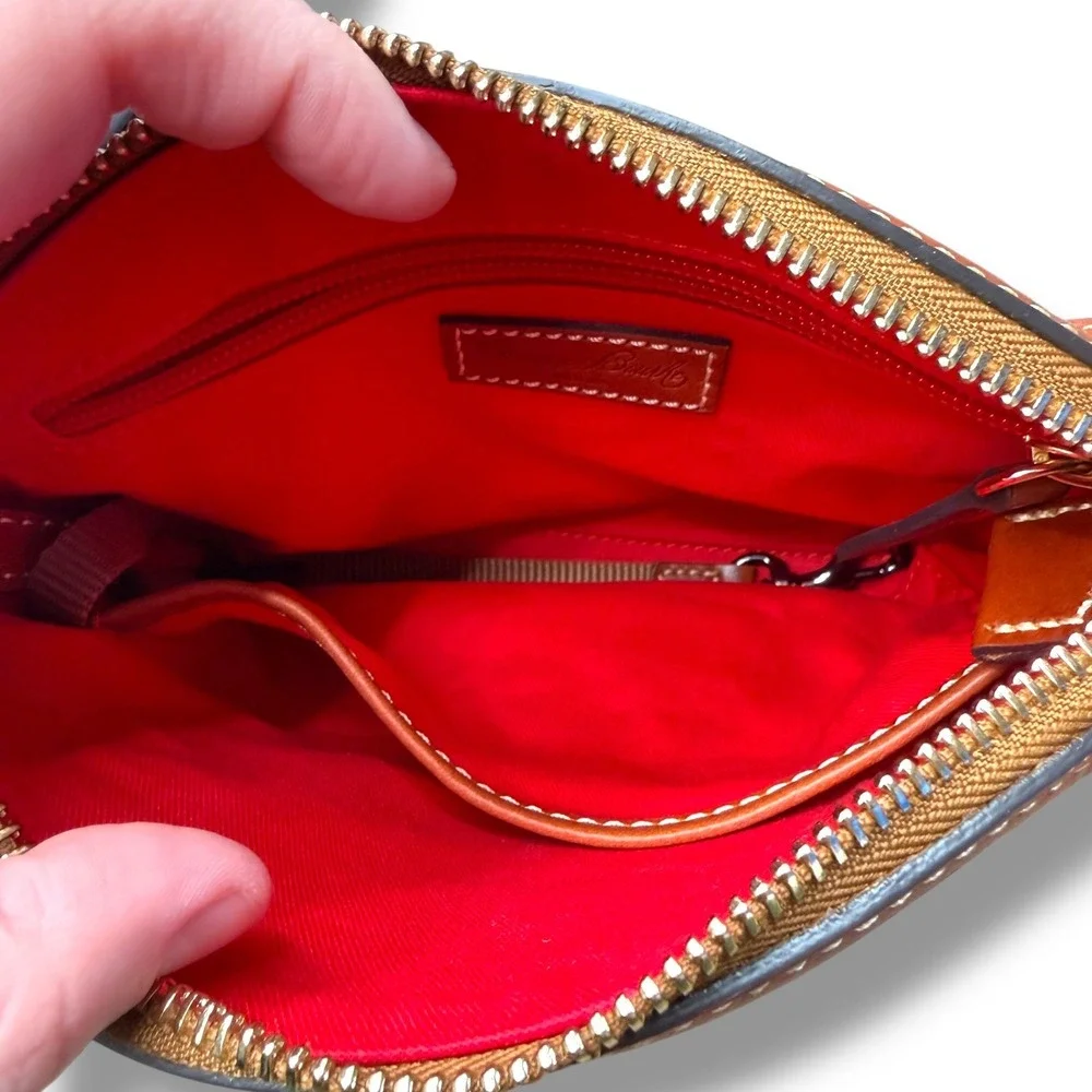 Dooney‎ & Bourke Pebble Grain Crossbody Bone Leather Domed Bag Adjustable Strap